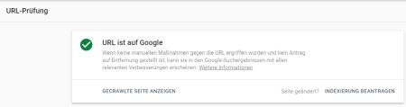 Indexierung beantragen